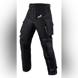 HWK Protective Cordura Motorcycle Pants, Black, Size XXL x 32”
